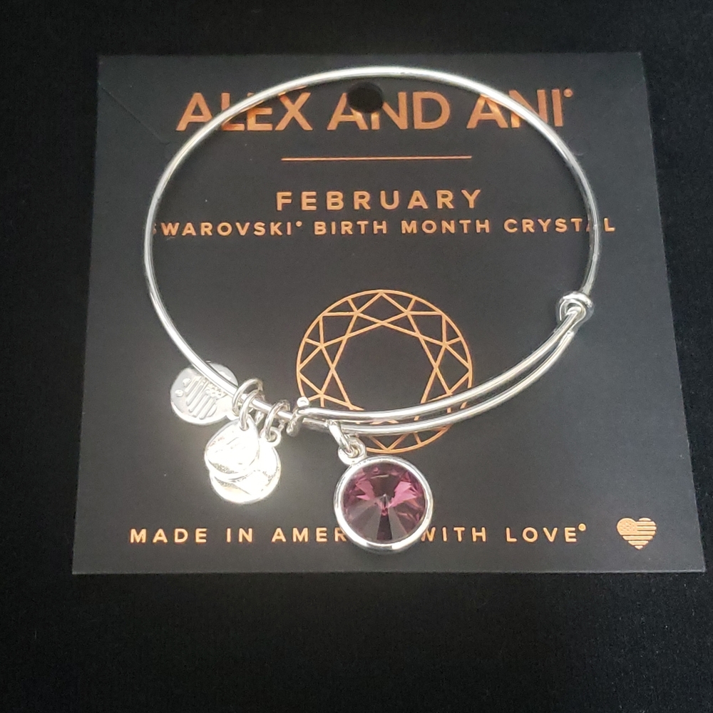 NWOT Alex & Ani RS February Swarovski Bracelet - Picture 1 of 11
